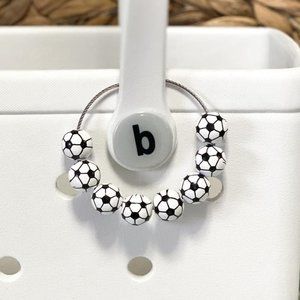 Soccer Beaded Sports Bogg Bag Charm Keychain